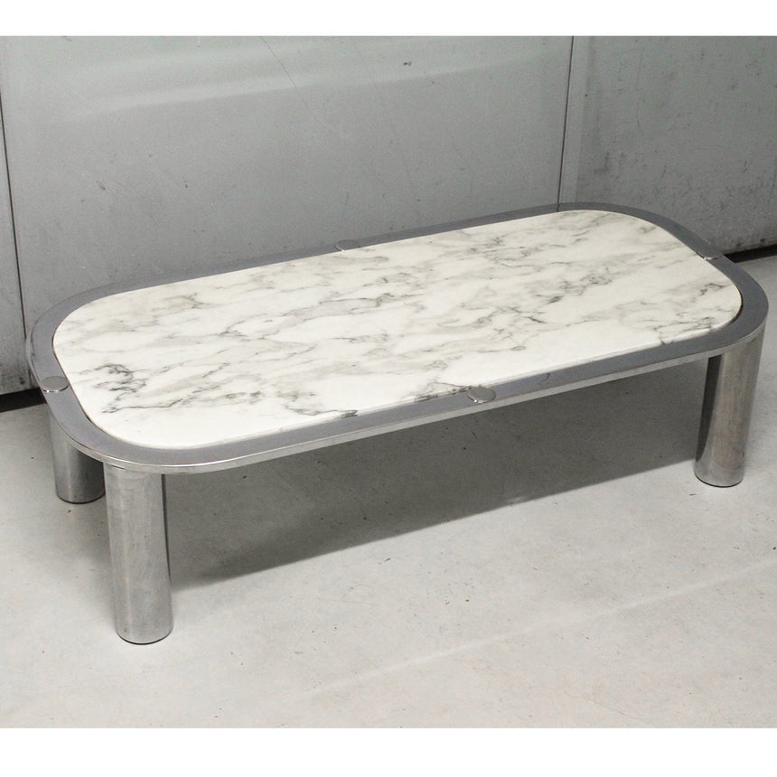 Table basse en marbre et chrome - Circa 1970 - Maison Collectible - Table basse